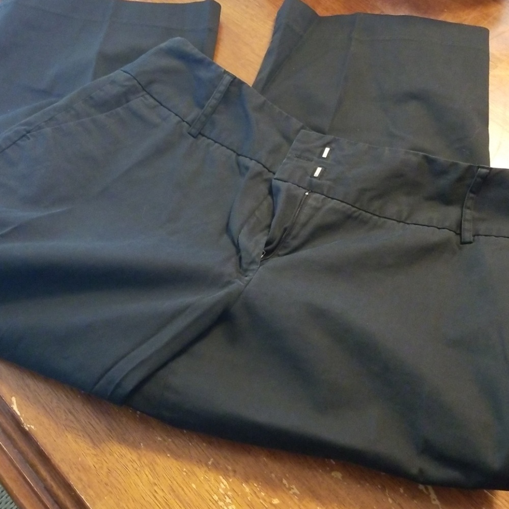 Black straight leg dress capris